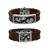 AB-8022-S-8" Sterling Silver Bracelet With Brown Leather & Plain Silver Jewelry Bali Designs Inc